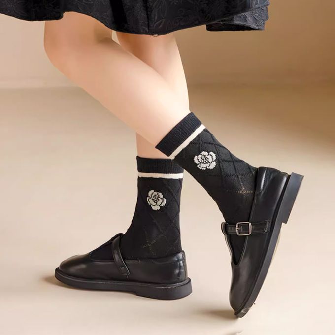 腳ㄚ子 - 幼/兒童棉質中筒襪 童襪 襪子 棉襪 兒童襪-高貴公主