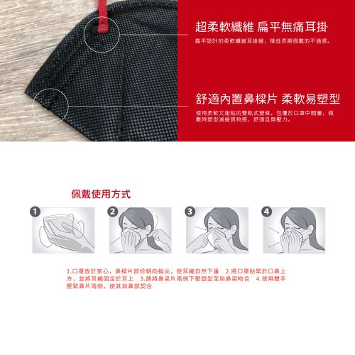 醫療防護口罩/成人 N95   曜石黑  20入盒裝 (獨立單片包裝)