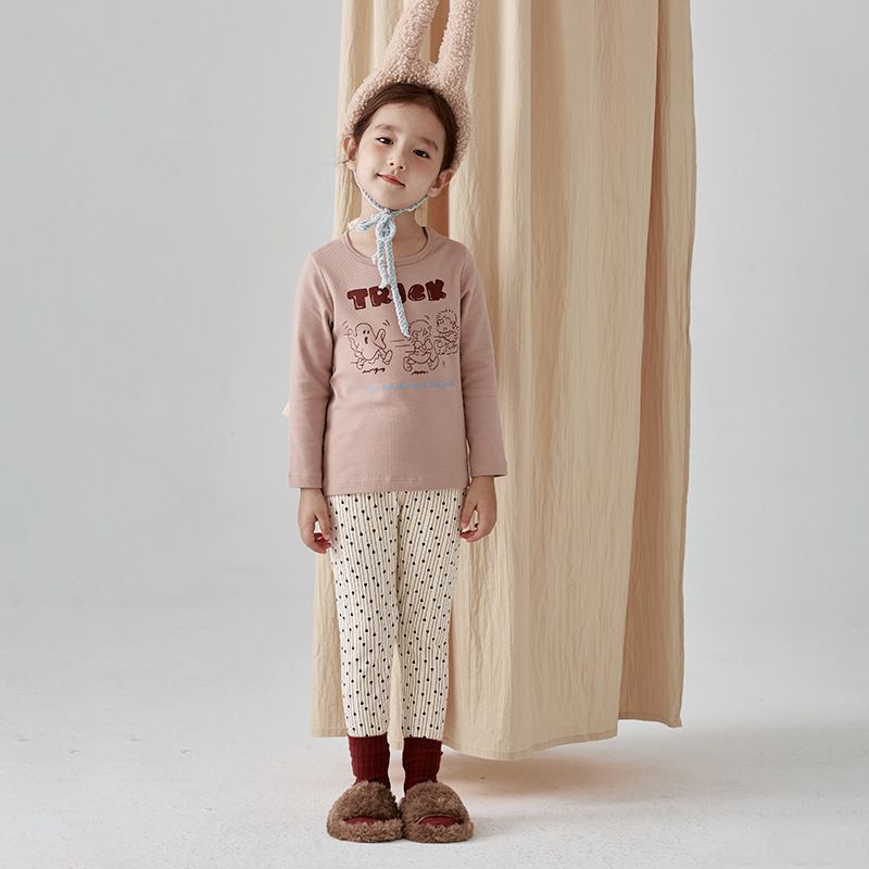 (無螢光劑)厚磅圓領長袖家居服套裝-滿滿葉片-深紫色