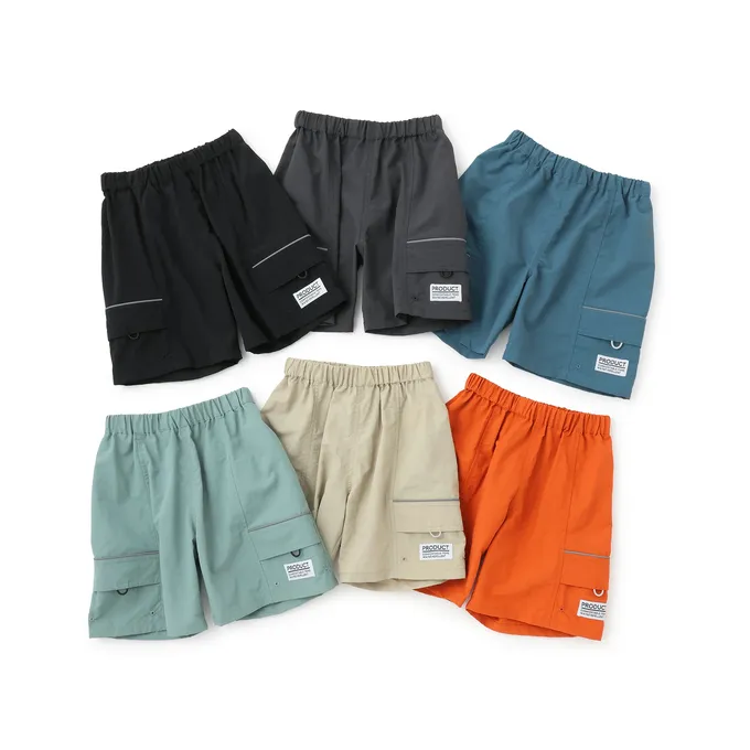 日本 b-ROOM - 抗汙防潑水 機能玩耍側口袋短褲-黑