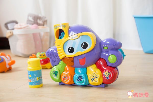 媽咪洗澡神助手♡【英國Vtech ✖ 加拿大MARCUS】歡樂聲光洗澡玩具♡泡泡章魚邊洗澡邊唱歌
