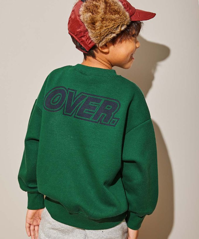 日本 devirock - 裏起毛個性印花大學T-漢堡套餐-藍紫