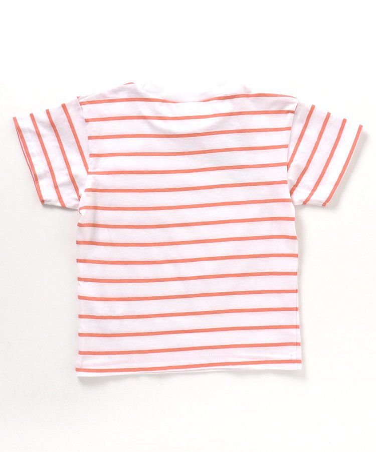 日本 BREEZE - 百搭舒適圓領短袖上衣-條紋-萊姆綠