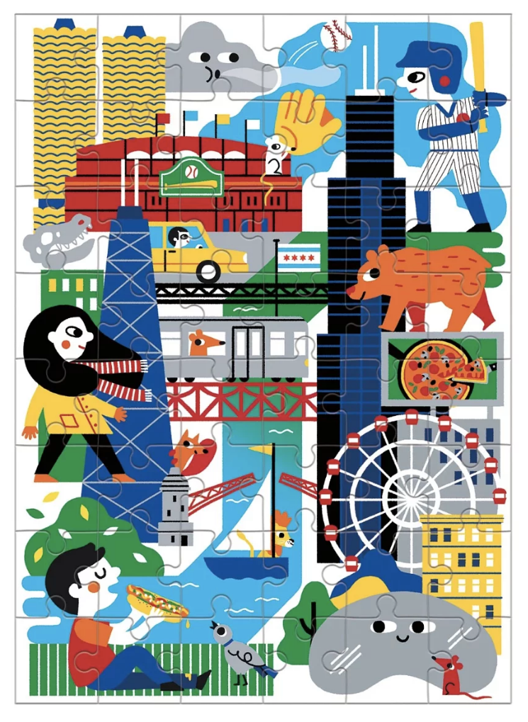 美國 mudpuppy - 迷你拼圖-芝加哥-48片