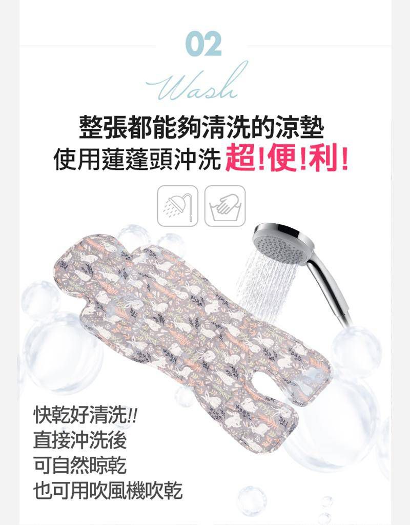 韓國 Jellypop - 獨家微顆粒果凍涼珠推車座墊-100%純棉酷涼墊-冰上雪樂園-淡藍 (69 X 33 X1.5(±2cm))