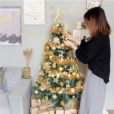 TROMSO - 豪華松針下雪聖誕樹-金-150cm