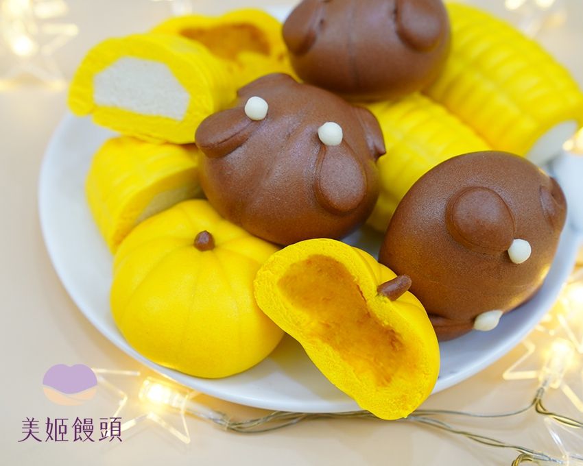 美姬饅頭 - 感恩節火雞鮮乳造型饅頭-6入-35~50g/顆