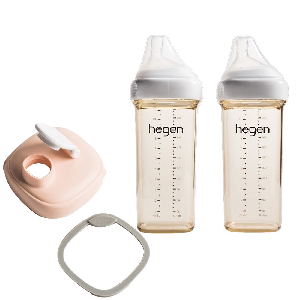hegen - 大寶媽媽人氣組- 330ml雙瓶組+多功能水杯蓋-嫣粉