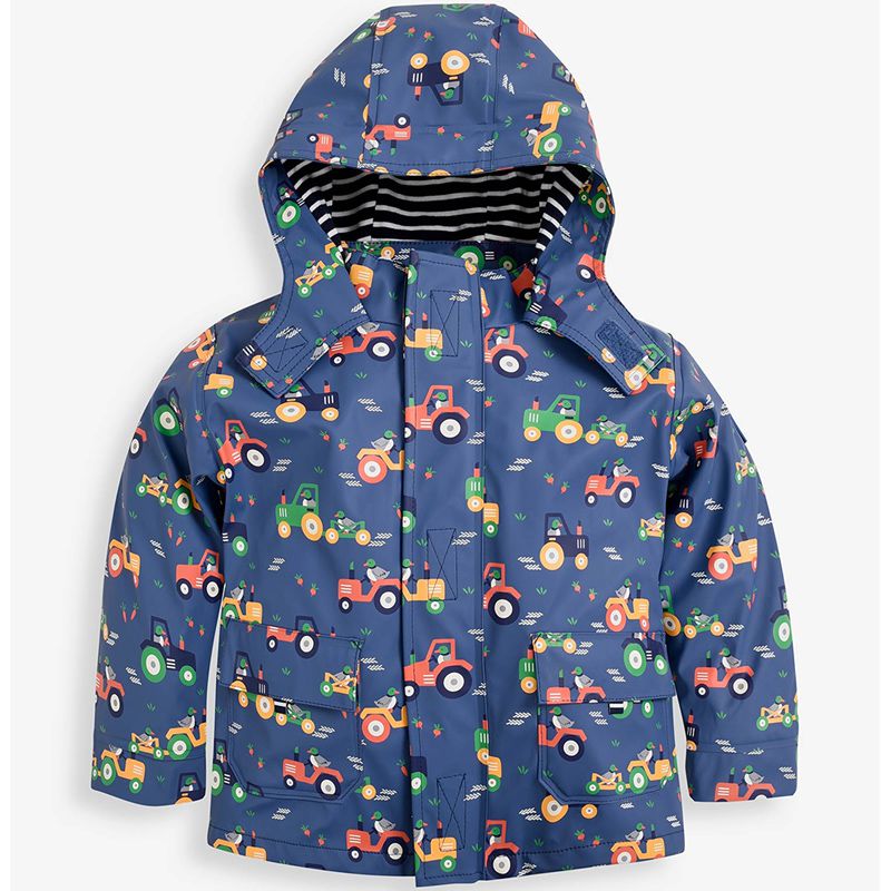 英國 JoJo Maman BeBe - 三合一多功能防水保暖外套-鴨鴨拖拉車