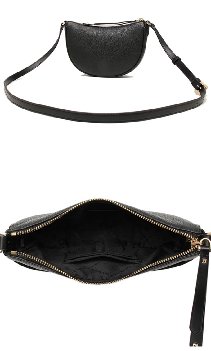 MICHAEL KORS - 素面皮革斜背包 (黑)