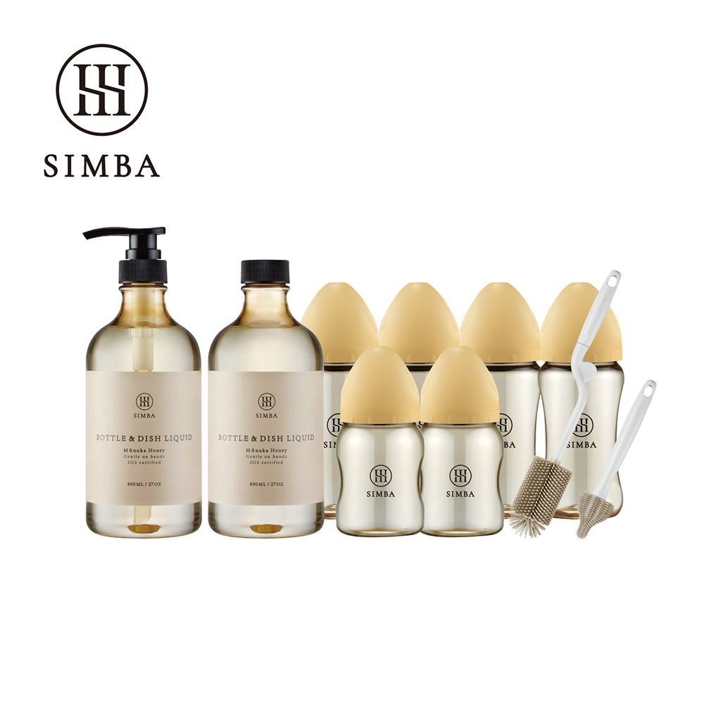 強酵去汙！蘊蜜鉑金PPSU寬口奶瓶清潔明星組-小流量新生適用-旦黃