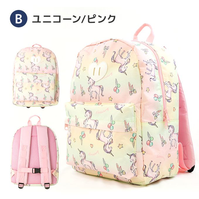 日本 ZOOLAND - [潑水加工]童趣大容量減壓上學背包-可愛草莓-粉紅 (35x27x14cm)