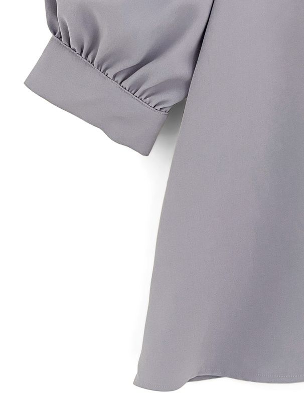 日本 GRL - 優雅珍珠點綴圓領澎澎袖上衣-淺米杏 (F)