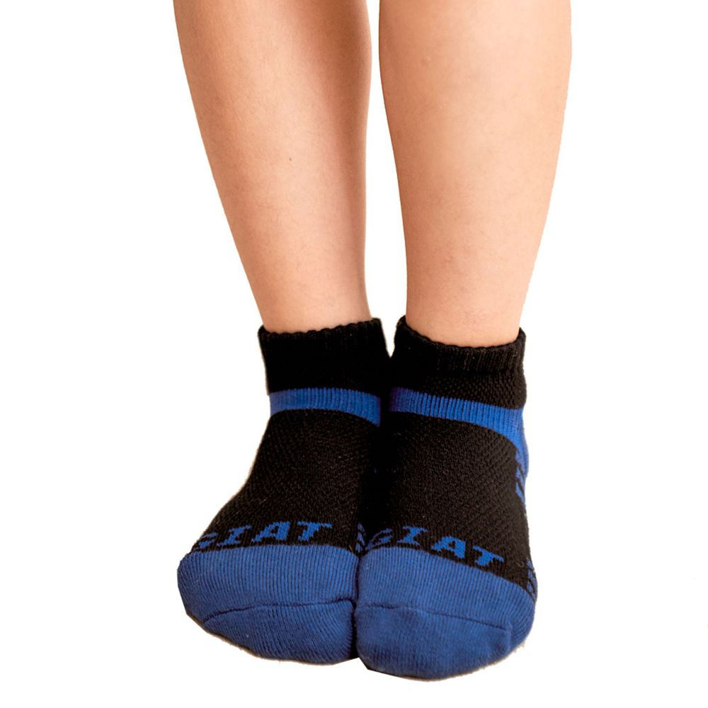GIAT - 類繃機能萊卡運動襪-兒童款-黑藍