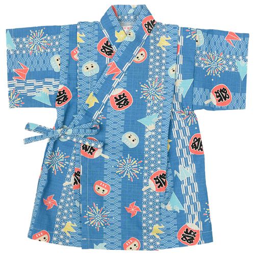 幼兒兩件式甚平-不倒翁-深藍色