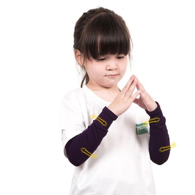 GIAT - 1雙組-防曬UPF50+涼感彈力袖套-童款-深紫 (FREE)