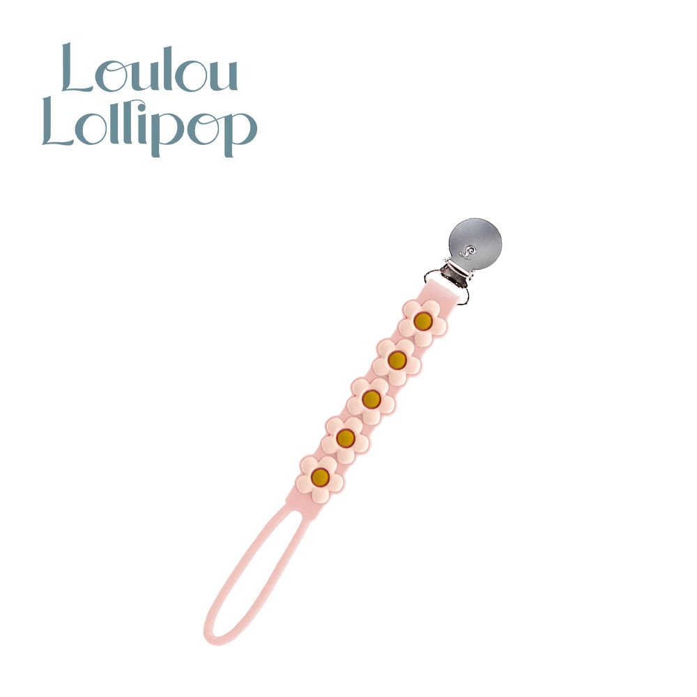 Loulou Lollipop - 加拿大 固齒器奶嘴鍊夾-粉色小雛菊