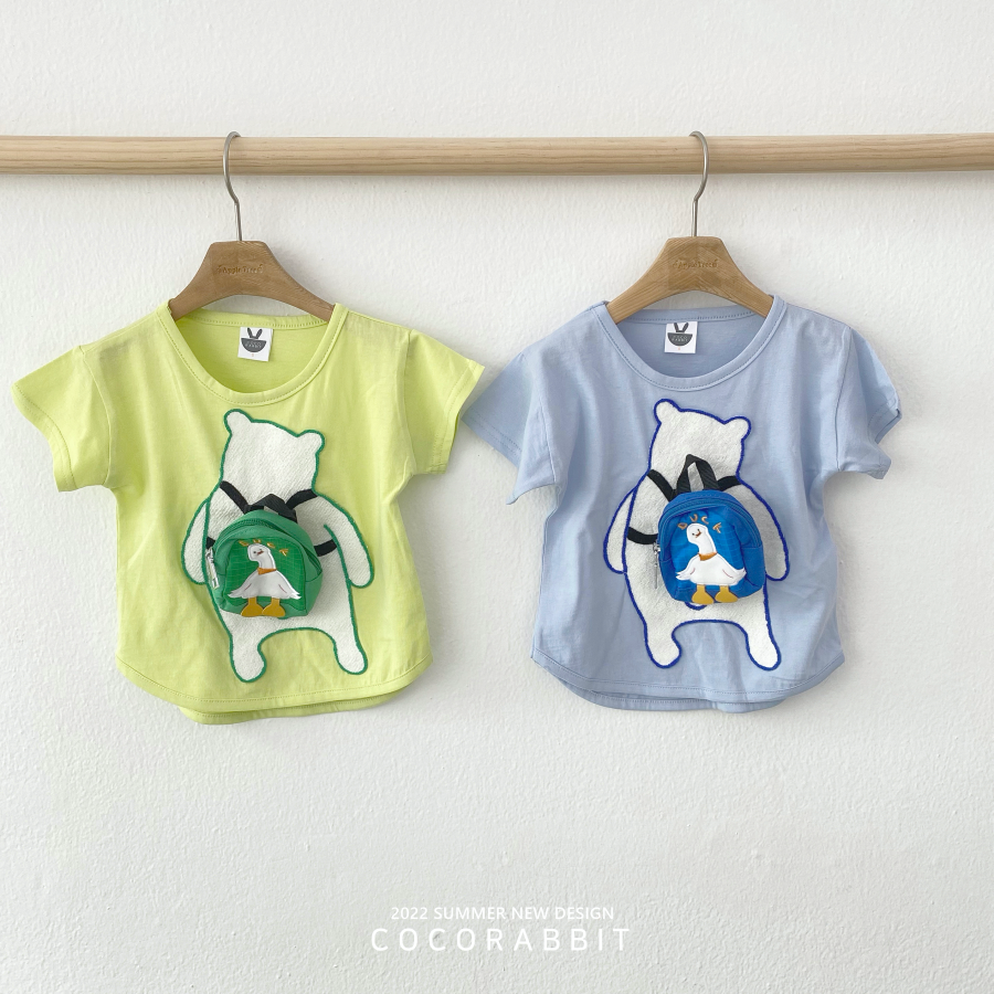 韓國 Coco rabbit - 北極熊包包T-萊姆黃