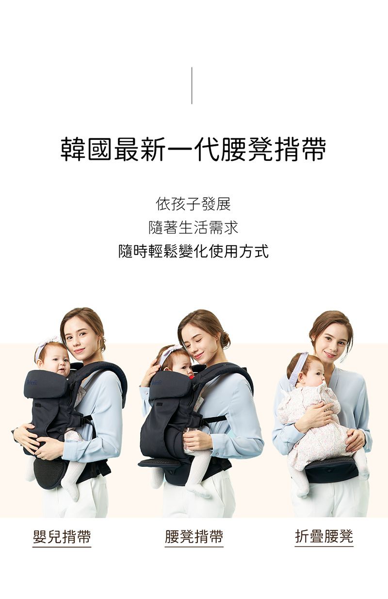 韓國 Bebefit - S7 旗艦款 智能嬰兒揹帶-午夜藍