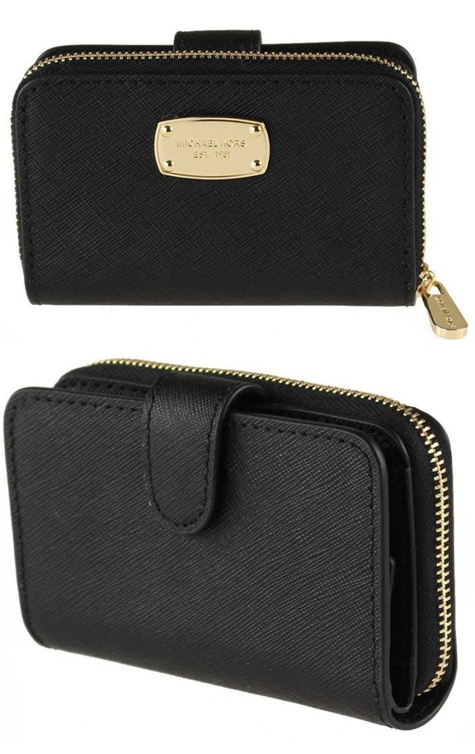 MICHAEL KORS - 飾牌LOGO皮革零錢包 (黑)