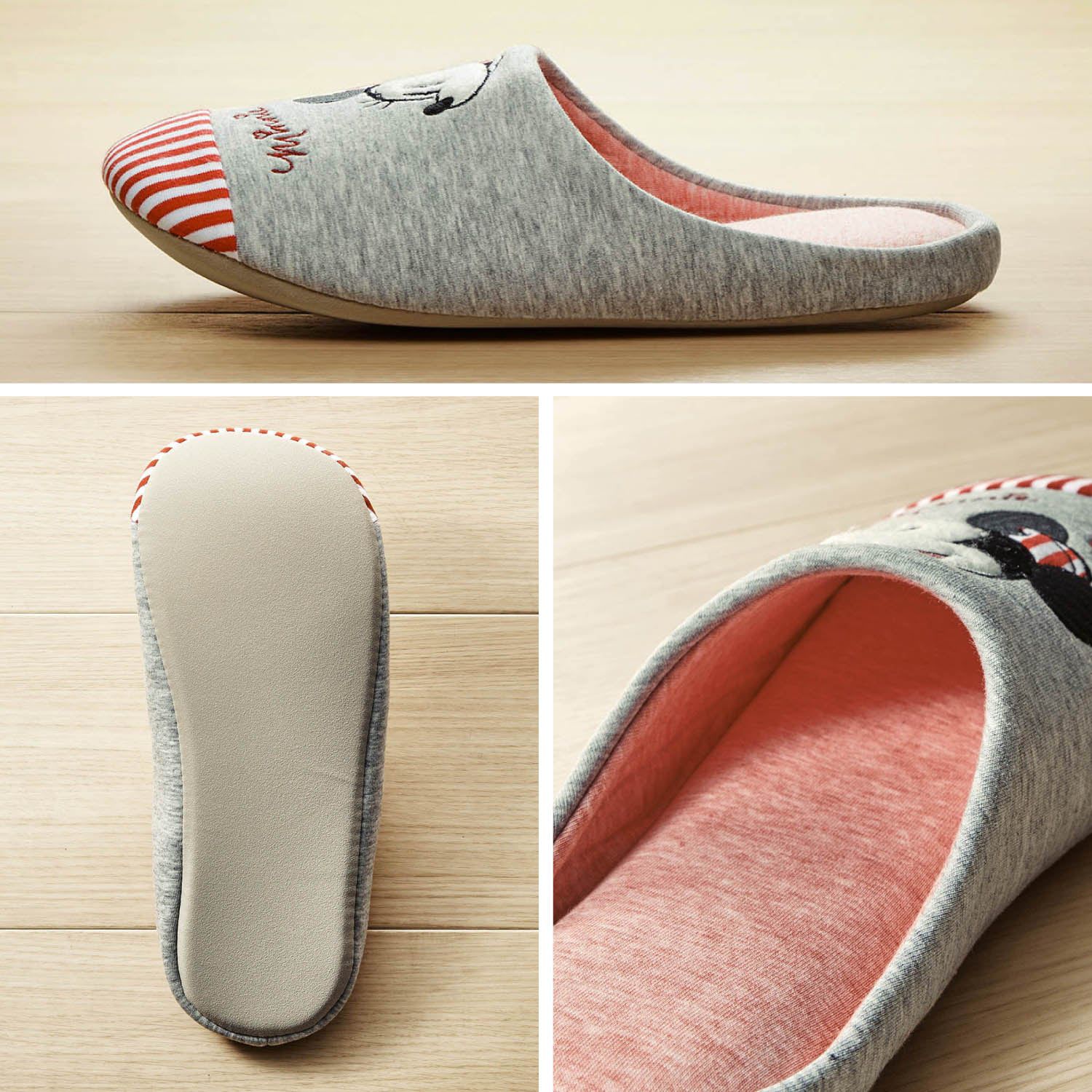 日本千趣會 - 迪士尼 低反發麵包室內拖鞋-小鹿斑比-可可