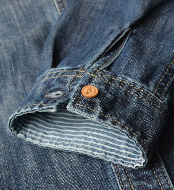 日本 zootie - 百搭經典圓領牛仔外套/襯衫-深藍