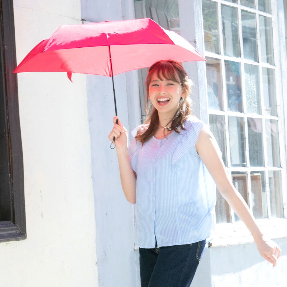 日本中谷 - 極輕量88g 折疊傘/雨傘-點點-黑 (親骨50cm)