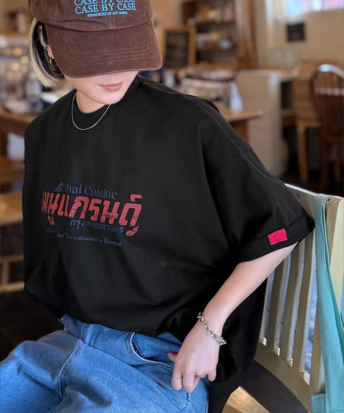 日本 Classical Elf - Java 純棉泰國風印花寬鬆短袖T恤-水藍