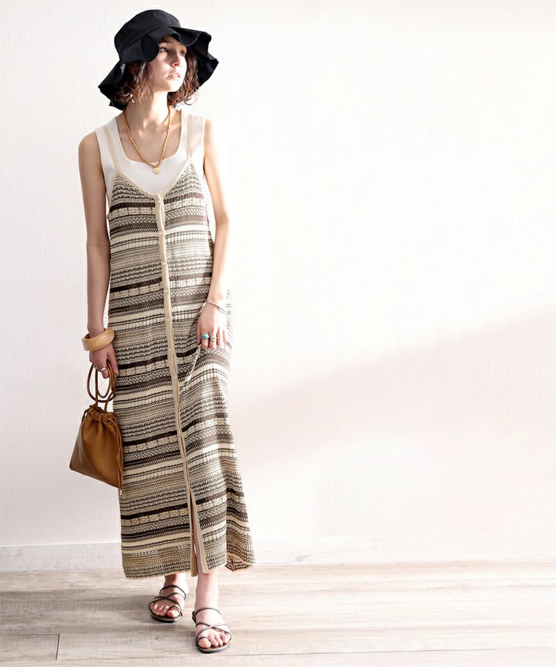 日本 Classical Elf - 2WAY日系針織長版吊帶罩衫-深灰