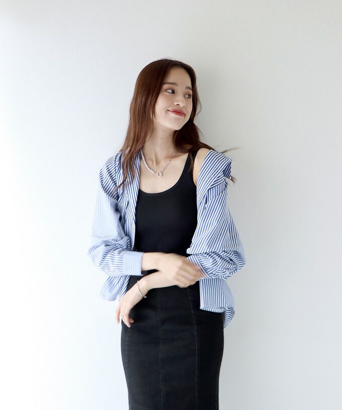 日本 BLUE EAST - 短版無袖背心/上衣(附Bra)-米杏