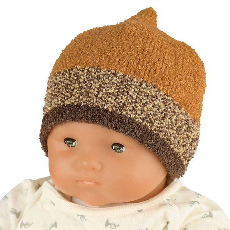 akachan honpo - 針織帽 柔軟、毛茸茸-栗子-咖啡色 (42~46cm)