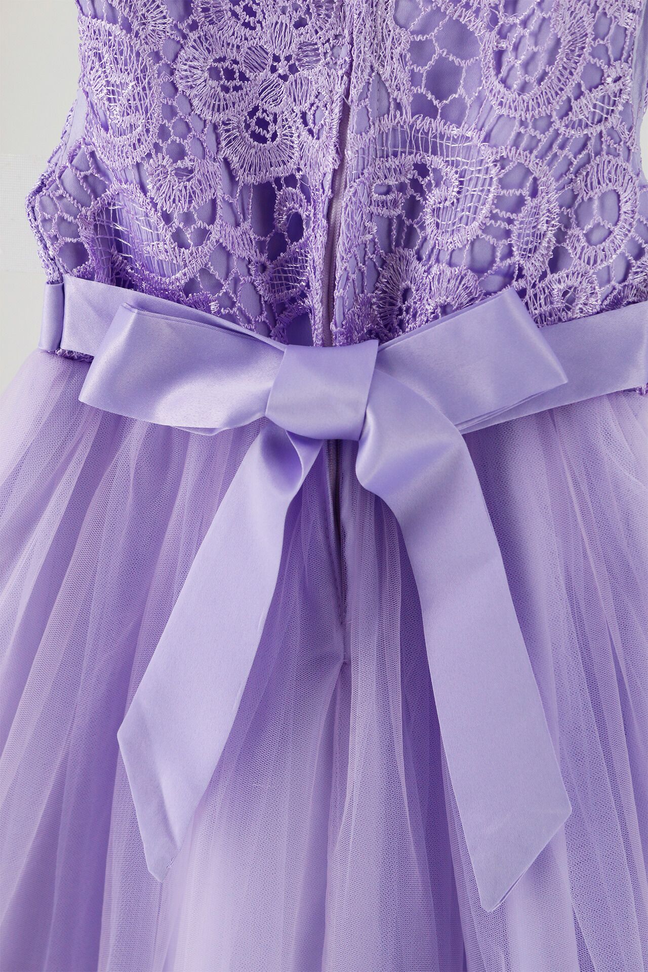 日本 Catherine Cottage - 腰帶蝴蝶結優雅蕾絲長洋裝/小禮服-紫羅蘭