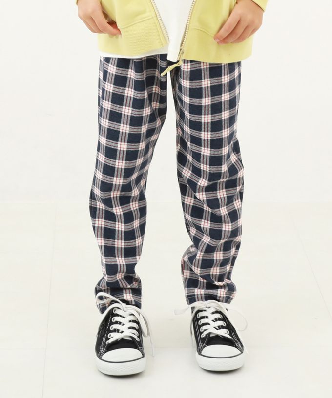 日本 devirock - 熱銷定番 超彈力休閒長褲-小格子-水藍