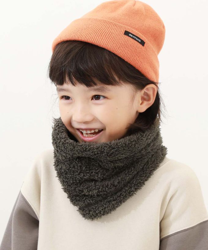 日本 devirock - 柔軟毛茸茸保暖圍脖(可調頸圍)-磚橘 (FREE)
