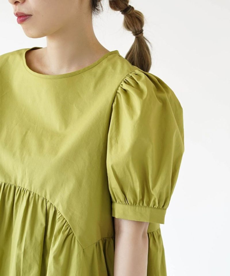 日本 zootie - 圓領可愛蝴蝶結短袖上衣-開心果綠