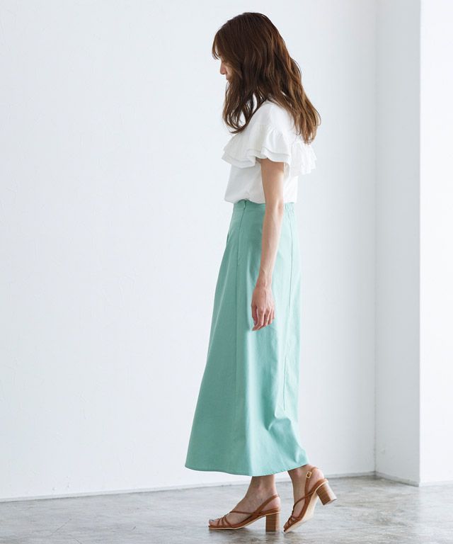 日本 Pierrot - 甜美氣質荷葉滾邊短袖上衣-磚紅橘