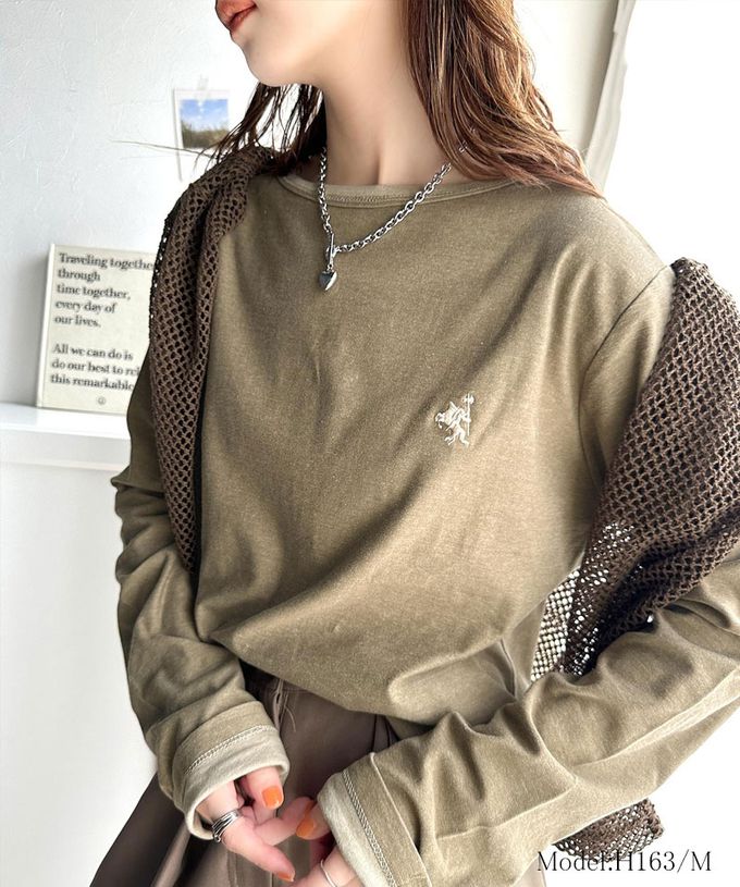 日本 Classical Elf - 素雅logo刺繡純棉薄長袖上衣-黑