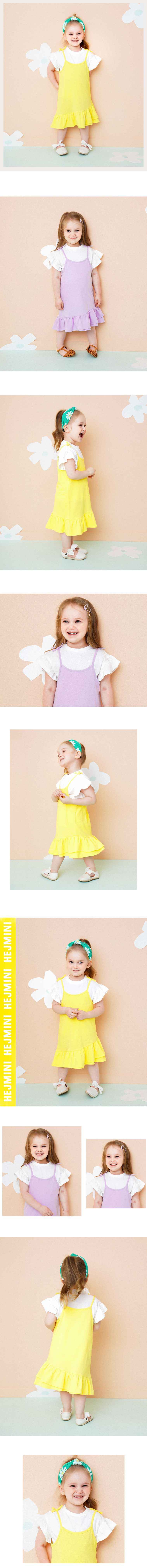 韓國 HEJMINI - (兩件式)細肩帶洋裝-黃