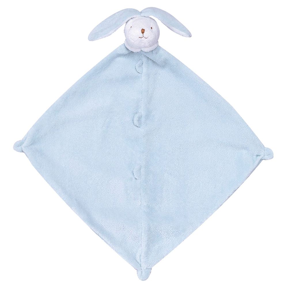 美國 Angel Dear - 動物嬰兒安撫巾-藍色小兔(白臉)