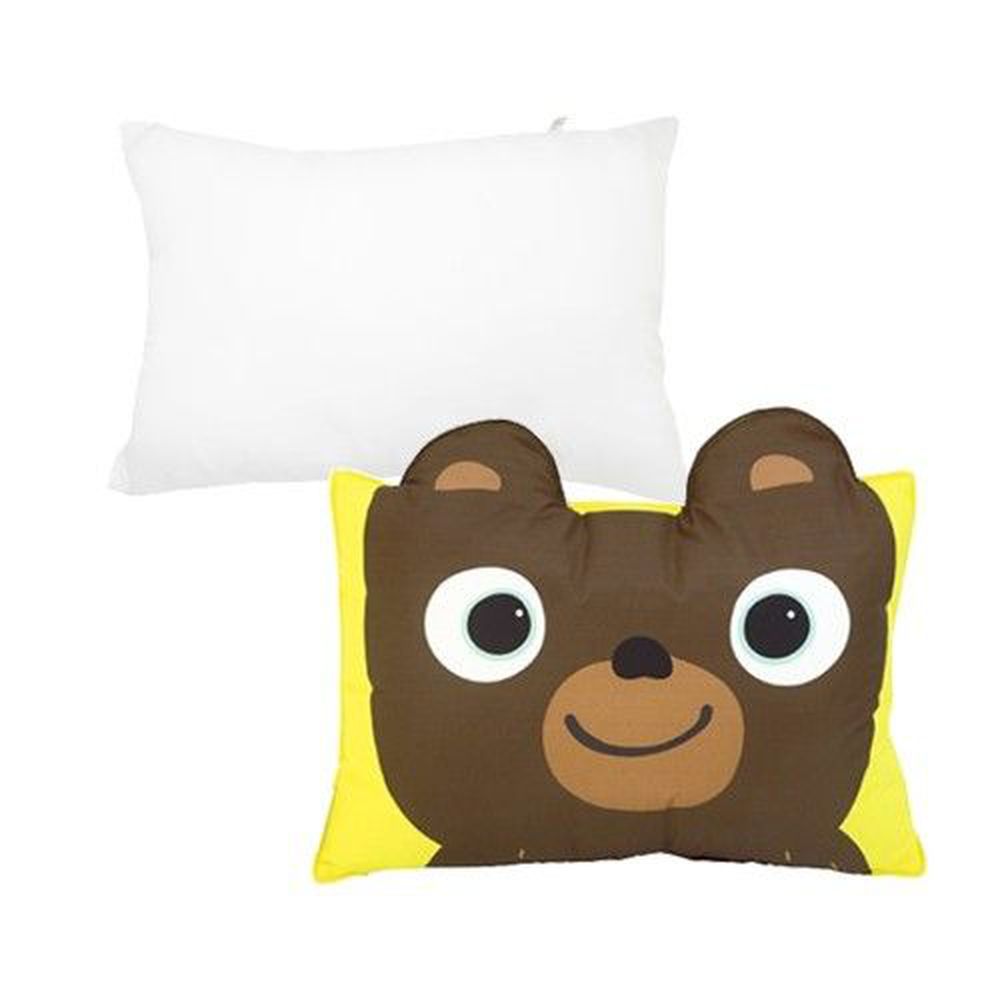韓國 myhouse - 防蟎抗敏可愛動物夥伴雙面兒童枕頭套+枕心-微笑小熊