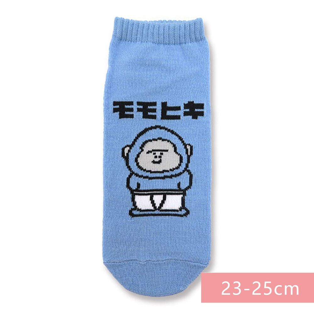 日本 OKUTANI - 童趣日文插畫短襪-猩猩-藍 (23-25cm)