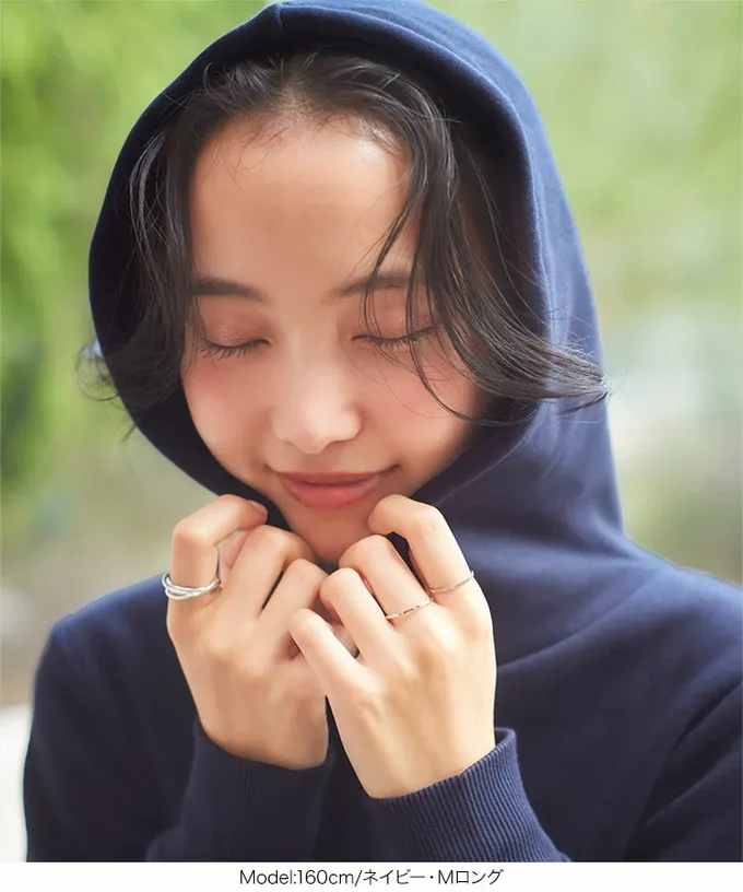 日本 Kobe Lettuce - 極上溫暖 裏起毛修身帽T長袖洋裝-黑