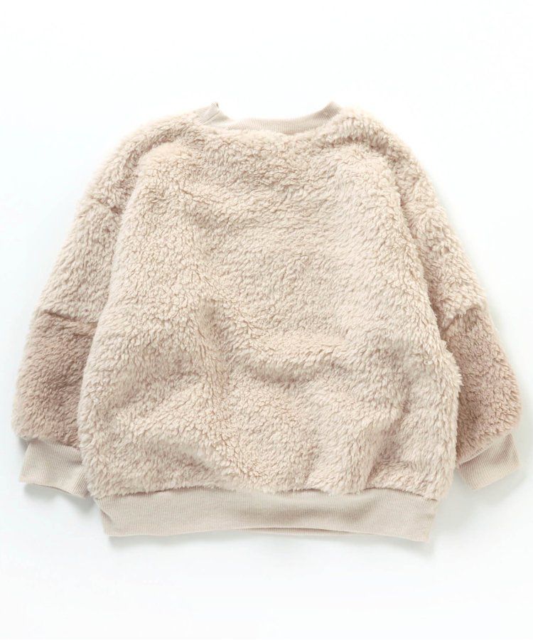 日本 BREEZE - 泰迪熊絨毛保暖長袖上衣-繽紛撞色