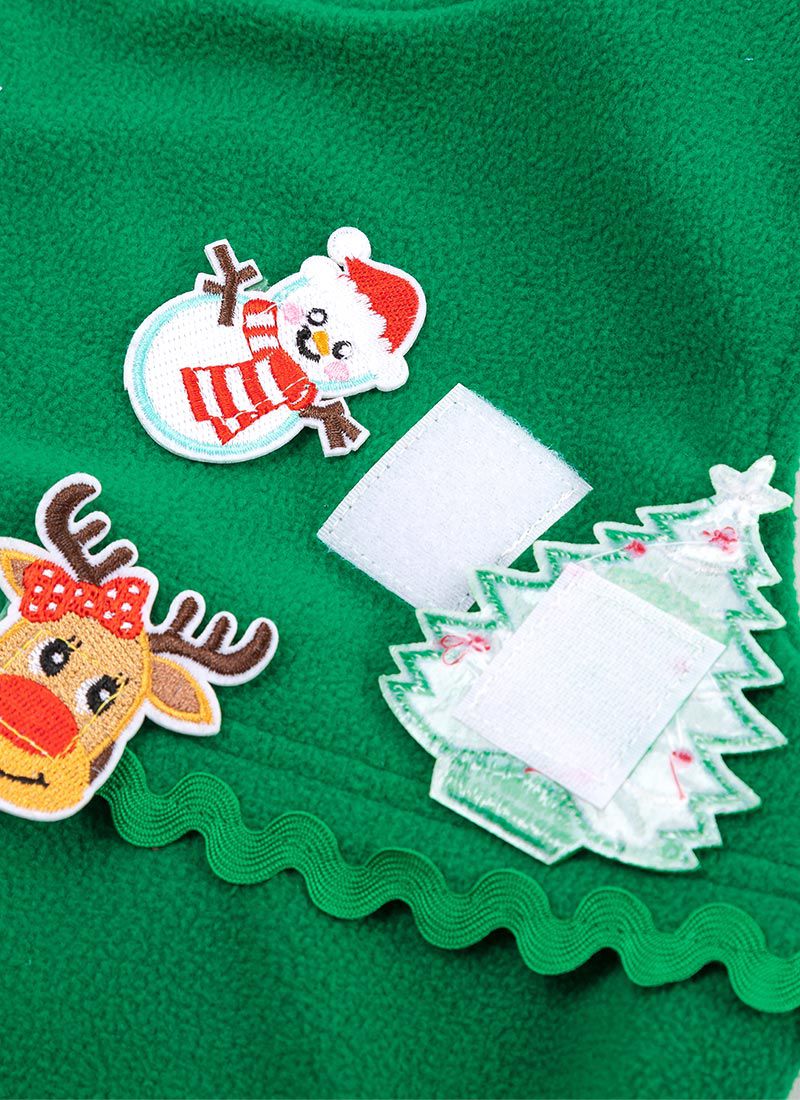 韓國 OZKIZ - (附裝飾品)聖誕樹魔鬼氈洋裝