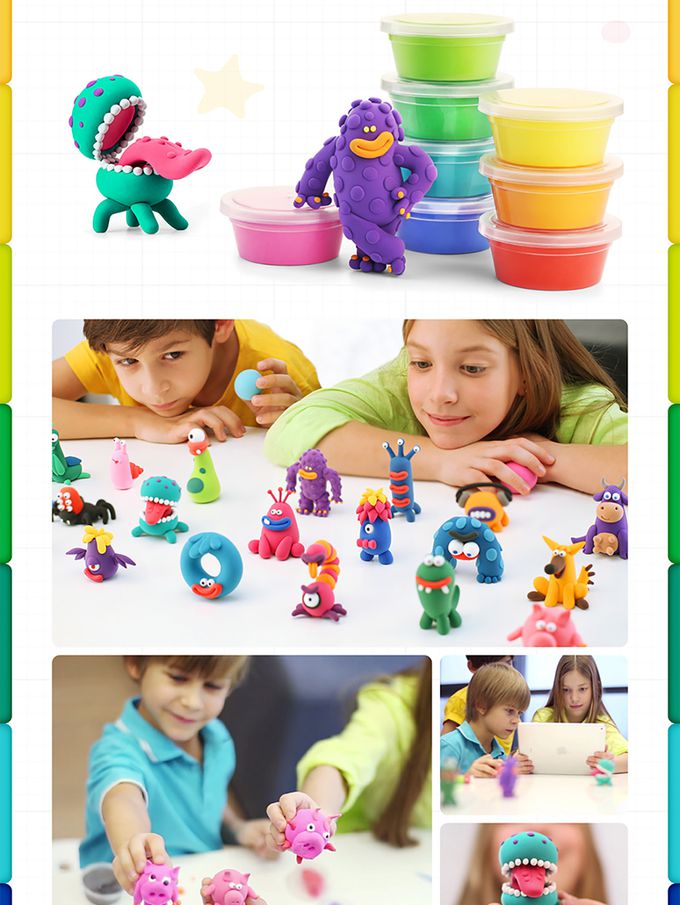 美國Hey Clay - 智塑輕黏土-創意怪獸組(15罐黏土+2隻雕塑棒)