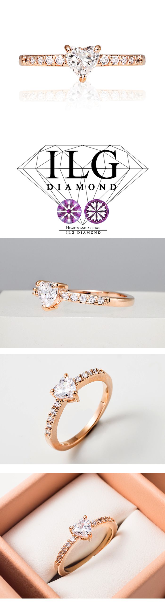 美國ILG鑽飾 - 0.50克拉 Love 愛的力量 玫瑰金-鑽飾第一品牌 唯一永久保固鑽體的名譽商家【RiP24】-加贈高級珠寶級絨布盒1個-s925純銀外層電鍍頂級白K