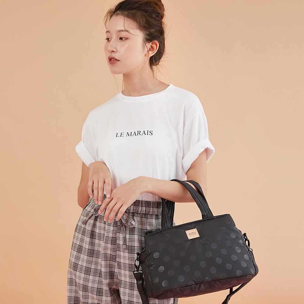 VOVAROVA - 優雅雙用包-SHINY DOTTY 黑-黑 (28cmx17.5x19cm)