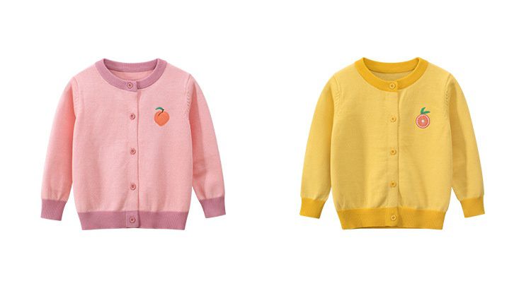 長袖針織外套-桃子-粉紅色