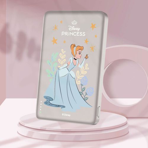 ✂附wh貼紙 迪士尼 20W PD超薄磁吸無線快充行動電源 5000mAh-灰姑娘