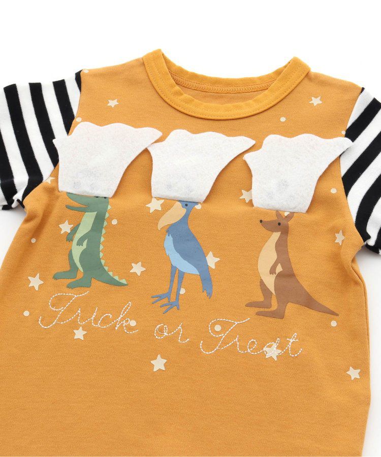 日本 BIT'Z - 萬聖節立體造型拼接長袖上衣-南瓜-白